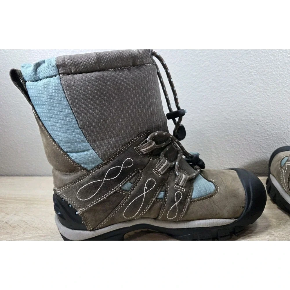 KEEN Waterproof Winter Hiking Boots Brown Blue Insulate 8‎